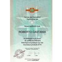 Cours de perfectionnement thèorique et pratique sur les nouveaux produits ETA